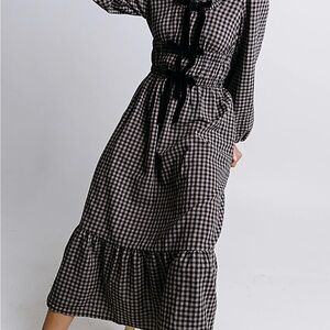 Bohme Gingham Long Sleeve Dress